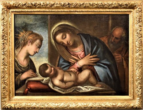  Holy Family and Saint Catherine workshop of Luca Cambiaso (1527-1585)